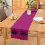 Mor Zeminde Kirpik Motifli Özel Tasarım Modern Runner Realhomes