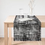 Siyah Beyaz Damalı Dekoratif Runner Realhomes