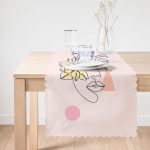 Pembe Zeminde Gül Motifli Bohemian Dekoratif Runner Realhomes