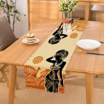 - Runner-5830 - Realhomes  Etnik Desen Zeminli Afrika Kadın Motifli Dekoratif Runner Realhomes