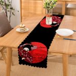 - Runner-5837 - Realhomes  Kırmızı Yelpazeli Şaman Japan Kadın Dijital Baskılı Runner Realhomes