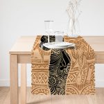 Etnik Desen Zeminli Afrika Kadın Motifli Dekoratif Runner Realhomes