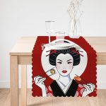 - Runner-5843-1 - Realhomes Suşi Yiyen Japon Kız Motifli Modern Runner Realhomes