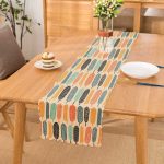 Krem Zemin Renkli Yaprak Özel Tasarımlı Dekoratif Runner Realhomes