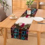 - Runner-70 - Realhomes Ev Motifli Dijital Baskılı Dekoratif Runner Realhomes