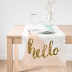 - Runner-7005-1 - Realhomes Gold Hello Yazılı Modern Motifler Dijital Baskılı Modern Runner Realhomes