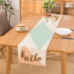 - Runner-7005 - Realhomes Gold Hello Yazılı Modern Motifler Dijital Baskılı Modern Runner Realhomes