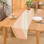 - Runner-7006 - Realhomes Pembe Krem Gold Motifli Dijital Baskılı Modern Runner Realhomes