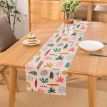 Renkli Amazon Yapraklı Motifler Dijital Baskılı Modern Runner Realhomes