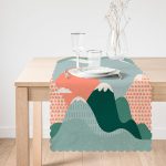 Renkli Dağ Motifli Dijital Baskılı Modern Runner Realhomes