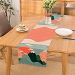 Renkli Dağ Motifli Dijital Baskılı Modern Runner Realhomes