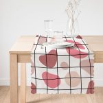 - Runner-7035-1 - Realhomes Renkli Bohem Zeminli Kare Çizgiler Dijital Baskılı Modern Runner Realhomes