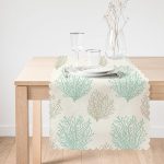 Vizon Zeminde Yosun Motifli Dijital Baskılı Modern Runner Realhomes