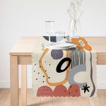 Sanatsal Motifli Çiçek Detaylı Dijital Baskılı Modern Runner Realhomes