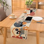 Sanatsal Motifli Çiçek Detaylı Dijital Baskılı Modern Runner Realhomes