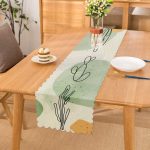 - Runner-7079 - Realhomes Soft Renkli Onedraw Yaprak Temalı Dijital Baskılı Modern Runner Realhomes