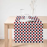 - Runner-7100-1 - Realhomes Bordo Lacivert Puantiyeli Dijital Baskılı Modern Runner Realhomes