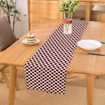 - Runner-7100 - Realhomes Bordo Lacivert Puantiyeli Dijital Baskılı Modern Runner Realhomes