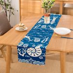 - Runner-7111 - Realhomes Mavi Zeminli Deniz Feneri Desenli Dijital Baskılı Modern Runner Realhomes