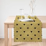 Gold Zeminde Beyaz Ok Motifli Dijital Baskılı Modern Runner Realhomes