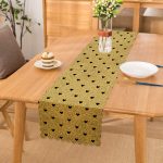 Gold Zeminde Beyaz Ok Motifli Dijital Baskılı Modern Runner Realhomes