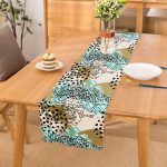 - Runner-7179 - Realhomes Renkli Zemin Üzerinde Onedraw Çizimli Dijital Baskılı Modern Runner Realhomes