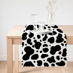 - Runner-7183-1 - Realhomes Beyaz Zemin Üzerinde Siyah Puantiye Desenli Dijital Baskılı Modern Runner Realhomes