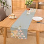 - Runner-7195 - Realhomes Renkli Zemin Üzerinde Üçgen Desenli Dijital Baskılı Modern Runner Realhomes