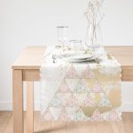 - Runner-7196-1 - Realhomes Renkli Zemin Üzerinde Üçgen Desenli Dijital Baskılı Modern Runner Realhomes