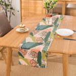 - Runner-7244 - Realhomes Pudra Zeminde Soyut Çizim Detaylı Dijital Baskılı Modern Runner Realhomes