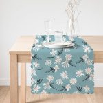 - Runner-7254-1 - Realhomes Renkli Zemin Üzerinde Renkli Papatya Desenli Dijital Baskılı Modern Runner Realhomes