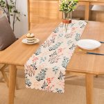 Beyaz Zeminde Rengarenk Çiçek Desenli Dijital Baskılı Modern Runner Realhomes