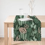 - Runner-7271-1 - Realhomes Siyah Zemin Üzerinde Rengarenk Çiçek Desenli Dijital Baskılı Modern Runner Realhomes