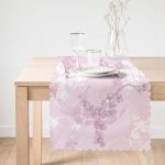 Pembe Zemin Üzerinde Sarmaşık Desenli Dijital Baskılı Modern Runner Realhomes