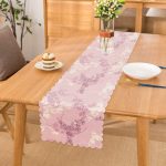 Pembe Zemin Üzerinde Sarmaşık Desenli Dijital Baskılı Modern Runner Realhomes