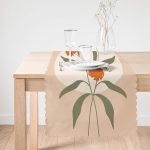 - Runner-7334-1 - Realhomes Soft Rengarenk Onedraw Çizimli Çiçek Desenli Dijital Baskılı Modern Runner Realhomes