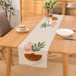 Pastel Renkli Zemin Üzerinde Onedraw Çizimli Dijital Baskılı Modern Runner Realhomes