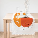 Beyaz Zemin Üzerinde Onedraw Çizim Dijital Baskılı Modern Runner Realhomes