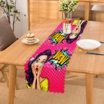 - Runner-740 - Realhomes  Pop Art Resimli Dijital Baskılı Dekoratif Runner Realhomes