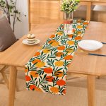 - Runner-7401 - Realhomes Renkli Zeminde Onedraw Çizimli Limon Desenli Dijital Baskılı Modern Runner Realhomes