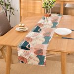 - Runner-7408 - Realhomes Renkli Zeminde Soyut Çizimli Dijital Baskılı Modern Runner Realhomes