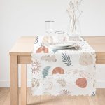 - Runner-7409-1 - Realhomes Beyaz Zeminde Onedraw Çizimli Gökyüzü Temalı Dijital Baskılı Modern Runner Realhomes