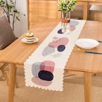 - Runner-7434 - Realhomes Beyaz Zeminde Renkli Oval Desenli Dijital Baskılı Modern Runner Realhomes