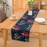 Rengarenk Zeminde Onedraw Çizimli Çiçek Desenli Dijital Baskılı Modern Runner Realhomes