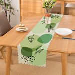 Renkli Zeminde Yaprak Motifli Dijital Baskılı Modern Runner Realhomes