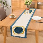 Renkli Zeminde Oval Çizimli Dijital Baskılı Modern Runner Realhomes