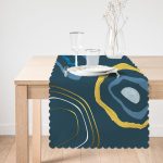 - Runner-7462-1 - Realhomes Renkli Zeminde Onedraw Çizimli Obje Dijital Baskılı Modern Runner Realhomes