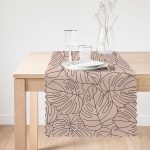 - Runner-7481-1 - Realhomes Renkli Zeminli Yaprak Desenli Dijital Baskılı Modern Runner Realhomes