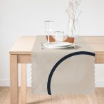 Renkli Zeminli One Draw Çizimli Geometrik Desen Dijital Baskılı Modern Runner Realhomes