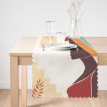 - Runner-7512-1 - Realhomes Renkli Zeminli Afrika Kadın Temalı Onedraw Çizim Dijital Baskılı Modern Runner Realhomes